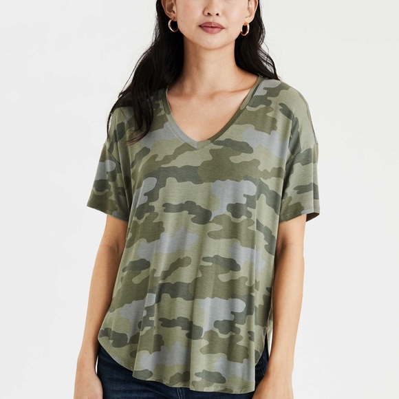 American Eagle Outfitters Tops Aeo Camo Soft Sexy Relaxed Tee
